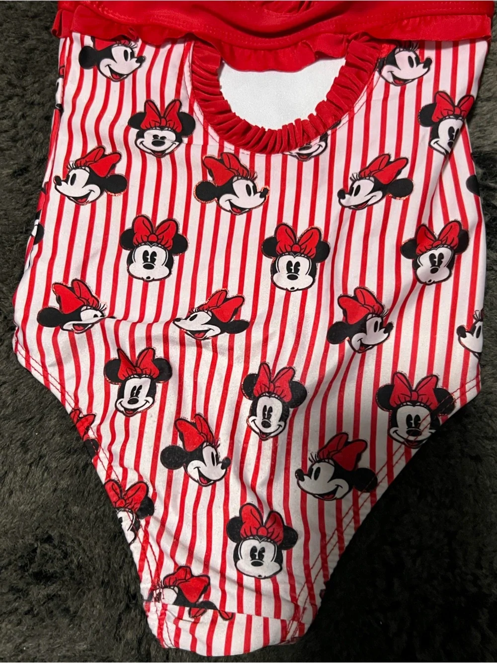 Disney Minnie Mouse Striped One-Piece Kids Swim Size 4